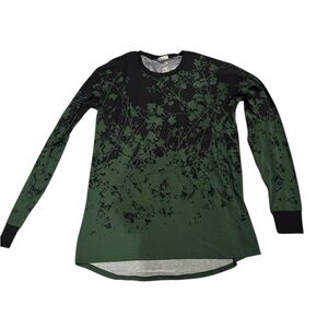 LuLaRoe Black and Green Floral Hudson long sleeve top. Size Small.